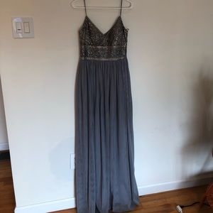 BHLDN Grey beaded bridesmaids dress
